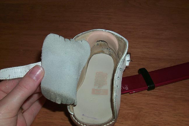 Plastizode insert in heel